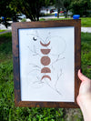 Protection Cleansing Healing Wall Art | 9x12 Framed Original Witchy Moon Phase Painting