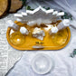 White Druzy Quartz Crystal Altar | Double Tealight, Incense Holder & Detachable Quartz Bowl