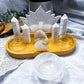 White Druzy Quartz Crystal Altar | Double Tealight, Incense Holder & Detachable Quartz Bowl
