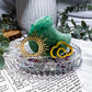 Green Fluorite Moon Tealight & Incense Holder | Crystal Candle Holder | Focus & Abundance Altar Decor