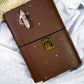 PREORDER | Handmade Grimoire Journal | Ritual Notebook | Crystal Charm Spell Book | Faux Leather A5 A6 Journal | Witchcraft Journal | Refillable Notebook