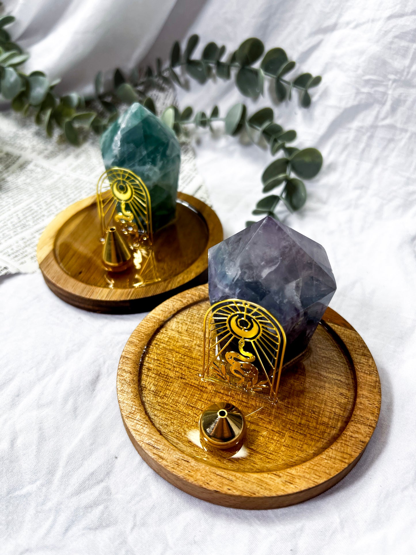 Fluorite Moons | Mini Incense Holder