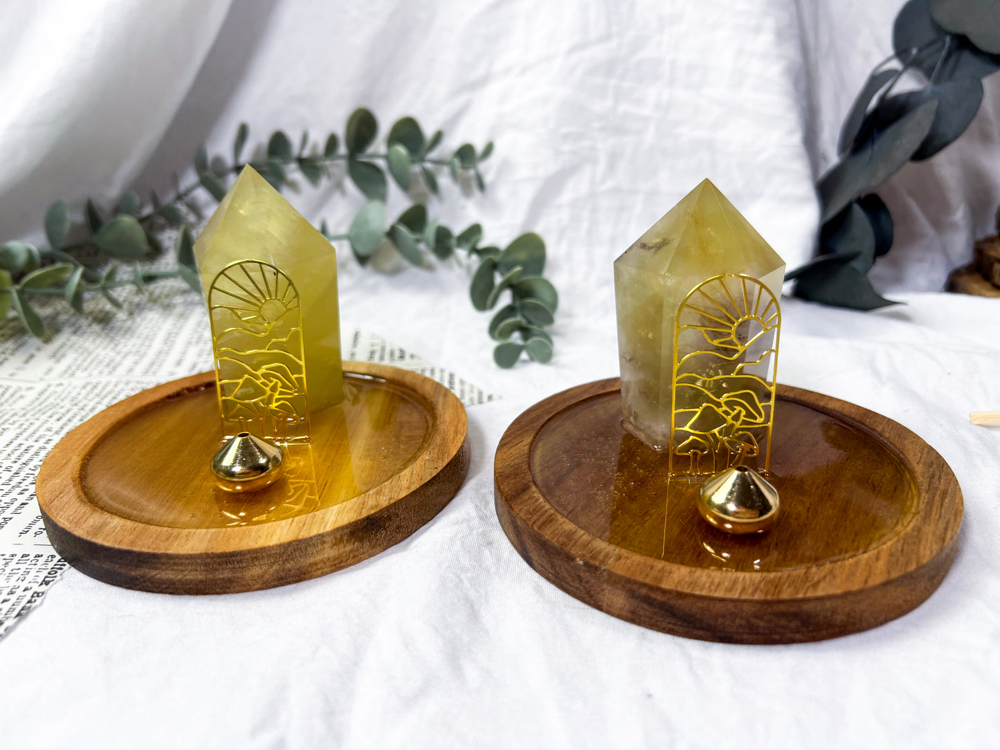 Citrine Mushrooms | Mini Incense Holder