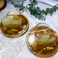 Lemon Quartz Moon Tealight & Incense Holder | Crystal Candle Holder | Joy & Manifestation Altar Decor