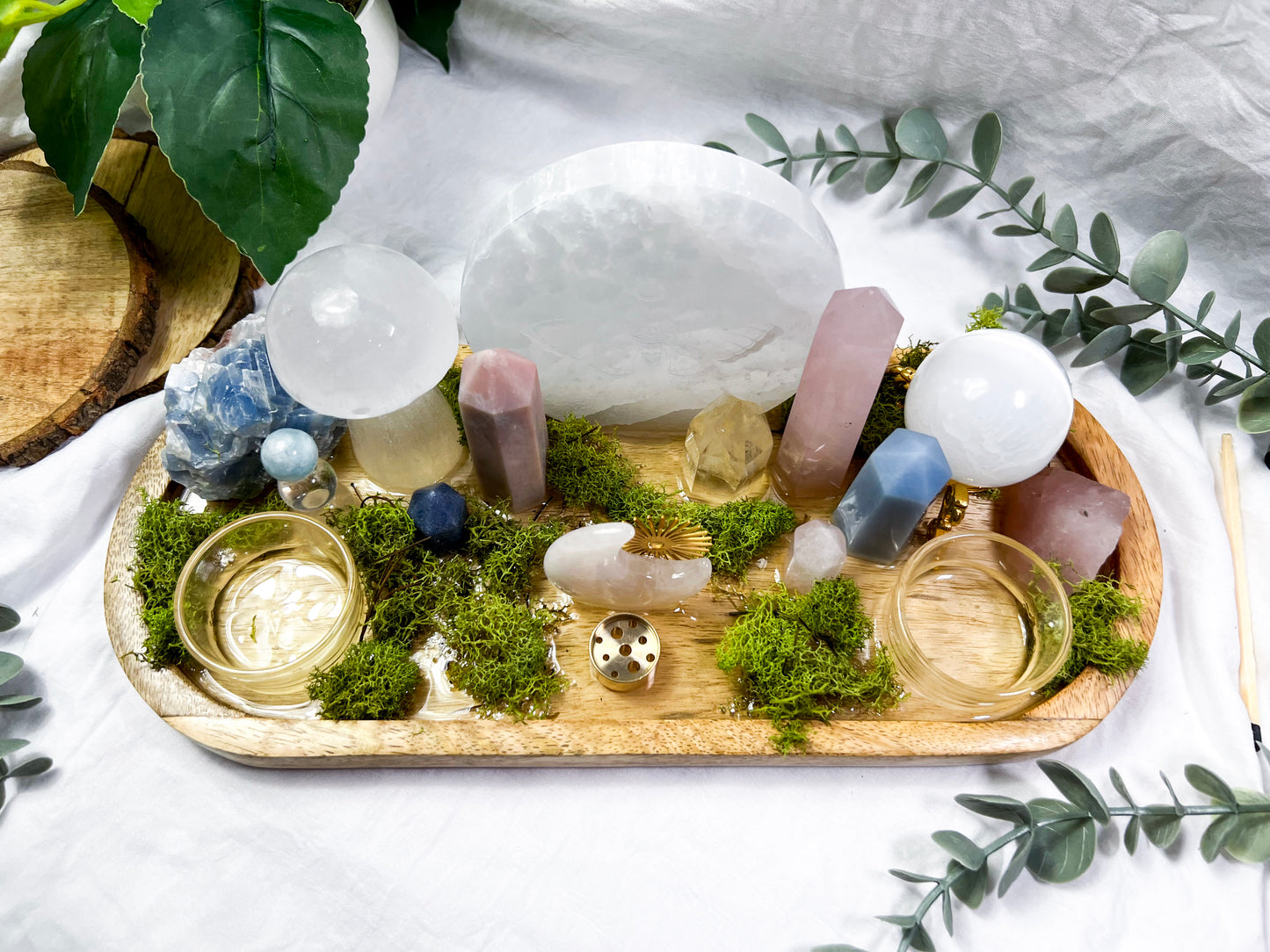 Lunar Bloom | Mango Wood Altar