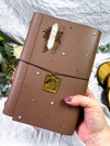 PREORDER | Handmade Grimoire Journal | Ritual Notebook | Crystal Charm Spell Book | Faux Leather A5 A6 Journal | Witchcraft Journal | Refillable Notebook