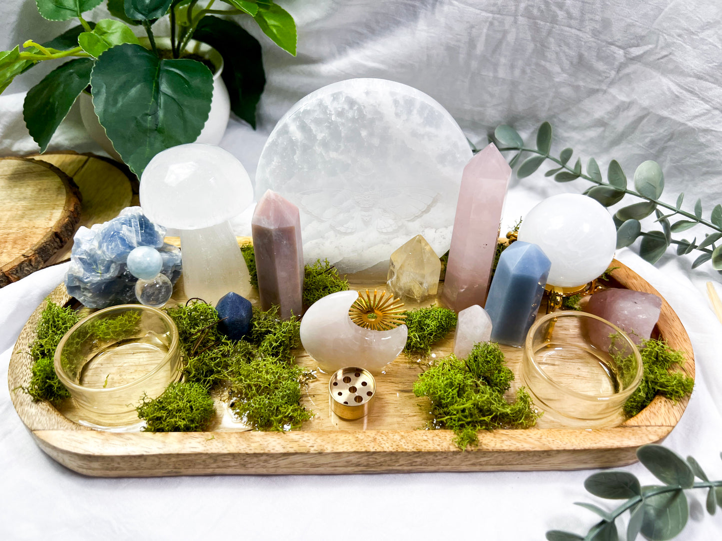 Lunar Bloom | Mango Wood Altar