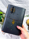 PREORDER | Handmade Grimoire Journal | Ritual Notebook | Crystal Charm Spell Book | Faux Leather A5 A6 Journal | Witchcraft Journal | Refillable Notebook