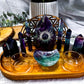 Fluorite Crystal Altar | Double Tealight, Double Chime Incense Holder & Detachable Fluorite Bowl