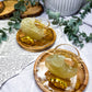 Lemon Quartz Moon Tealight & Incense Holder | Crystal Candle Holder | Joy & Manifestation Altar Decor