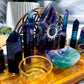 Fluorite Crystal Altar | Double Tealight, Double Chime Incense Holder & Detachable Fluorite Bowl