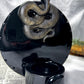 Protection and Shadow Work Ceramic Altar | Black 5in Round with Onyx Moon and Obsidian Snake