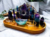 Fluorite Crystal Altar | Double Tealight, Double Chime Incense Holder & Detachable Fluorite Bowl