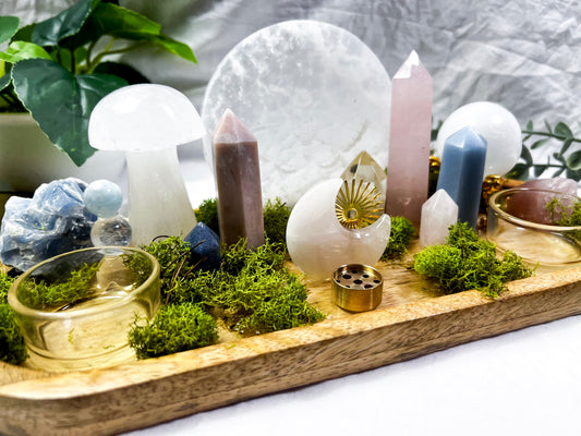 Lunar Bloom | Mango Wood Altar