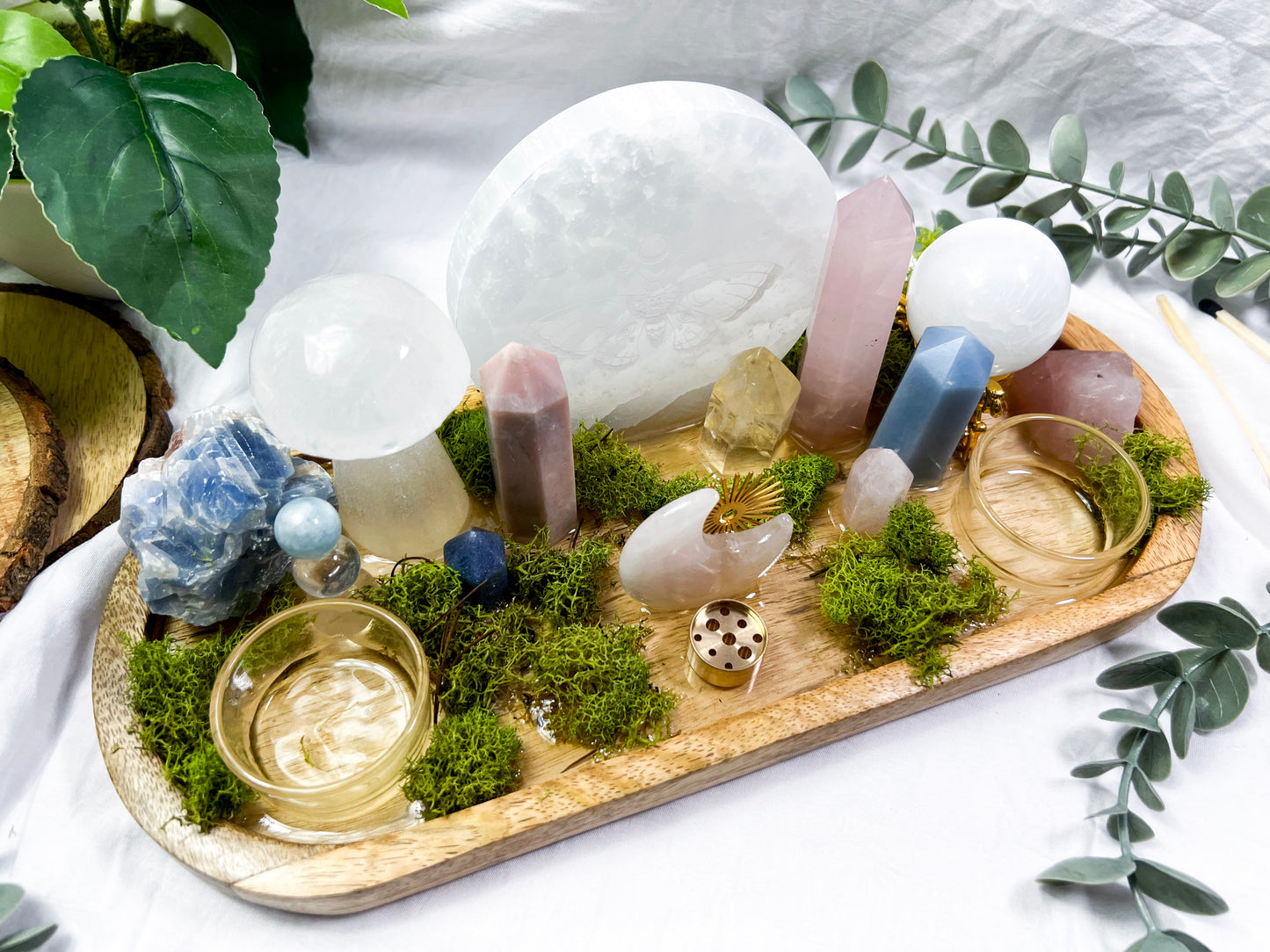 Lunar Bloom | Mango Wood Altar