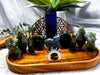 Labradorite Crystal Altar | Double Chime Holder, Tealight & Incense Holder with Sacred Geometry Decor