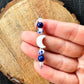 White Moon Oracle Spelled Bracelet for Intuition Calm and Spiritual Clarity | Lapis White Jade Shell Moon Bead