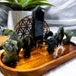 Labradorite Crystal Altar | Double Chime Holder, Tealight & Incense Holder with Sacred Geometry Decor