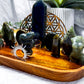 Labradorite Crystal Altar | Double Chime Holder, Tealight & Incense Holder with Sacred Geometry Decor