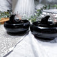 Obsidian Moon Tealight & Incense Holder | Protection Crystal Candle Holder | Witchcraft Altar Decor