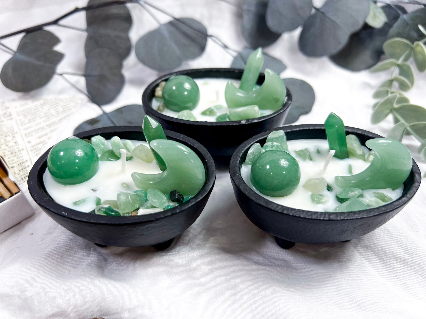 Green Aventurine | Small Cauldron Candle