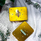 Golden Radiance Tea | Good Fortune Herbal Tea in Gold Crystal Tin with Green Aventurine or Rose Quartz