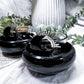 Obsidian Moon Tealight & Incense Holder | Protection Crystal Candle Holder | Witchcraft Altar Decor