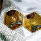 Celestial Messenger | Labradorite Tarot Card Holder with Tealight, Crystal Angel Altar Decor, Wooden Tarot Coaster, Spiritual Protection Gift