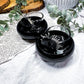 Obsidian Moon Tealight & Incense Holder | Protection Crystal Candle Holder | Witchcraft Altar Decor