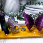 Rainbow Fluorite Tarot Altar | Double Chime Candle & Incense Holder | Crystal Butterfly Altar | Handmade Witchcraft Decor