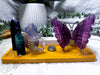 Rainbow Fluorite Tarot Altar | Double Chime Candle & Incense Holder | Crystal Butterfly Altar | Handmade Witchcraft Decor