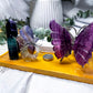 Rainbow Fluorite Tarot Altar | Double Chime Candle & Incense Holder | Crystal Butterfly Altar | Handmade Witchcraft Decor