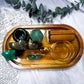 Green Aventurine & Pyrite Tarot Altar | Crystal Tealight & Incense Holder | Handmade Abundance Altar | 7.5 x 4.5 Inch