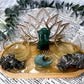 Abundance & Prosperity Bamboo Tray | Green Aventurine Goddess Altar with Pyrite Tealight Holder, Lotus & Sun Charm