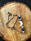 White Moon Oracle Spelled Bracelet for Intuition Calm and Spiritual Clarity | Lapis White Jade Shell Moon Bead