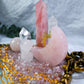 Rose Mirror Geode Altar | Rose Quartz Ritual Altar for Self-Love, Beauty & Heart Healing