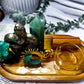 Green Aventurine & Pyrite Tarot Altar | Crystal Tealight & Incense Holder | Handmade Abundance Altar | 7.5 x 4.5 Inch