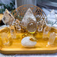 Clear Quartz Crystal Altar | Double Tealight, Scrying Sphere, Sacred Geometry & Crystal Display Altar