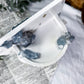 Celestial Harmony Ceramic Altar | White 5x7 with Celestite, Clear Quartz Moon, Gold Sun & Star Accents