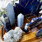Wisdom & Intuition Acacia Tray | Blue Crystal Altar with Angelite, Lapis, Sodalite & Celestite