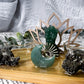 Abundance & Prosperity Bamboo Tray | Green Aventurine Goddess Altar with Pyrite Tealight Holder, Lotus & Sun Charm