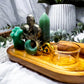 Green Aventurine & Pyrite Tarot Altar | Crystal Tealight & Incense Holder | Handmade Abundance Altar | 7.5 x 4.5 Inch