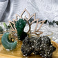 Abundance & Prosperity Bamboo Tray | Green Aventurine Goddess Altar with Pyrite Tealight Holder, Lotus & Sun Charm