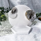 Balance and Renewal Mini Altar | White 3.5in Round with Clear Quartz Moon, White Druzy and Silver Sun