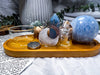 Blue Calcite, Angelite & Clear Quartz Tarot Altar | Tealight & Incense Holder | Handmade Crystal Altar Decor
