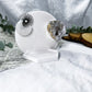 Balance and Renewal Mini Altar | White 3.5in Round with Clear Quartz Moon, White Druzy and Silver Sun