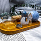 Blue Calcite, Angelite & Clear Quartz Tarot Altar | Tealight & Incense Holder | Handmade Crystal Altar Decor