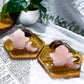 Heartward Hand | Rose Quartz Tarot Card Holder and Tealight Altar Coaster