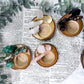 Wooden Tealight Holders for Ritual Balance | Crystal Moons, Towers & Sun Charms