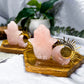Heartward Hand | Rose Quartz Tarot Card Holder and Tealight Altar Coaster
